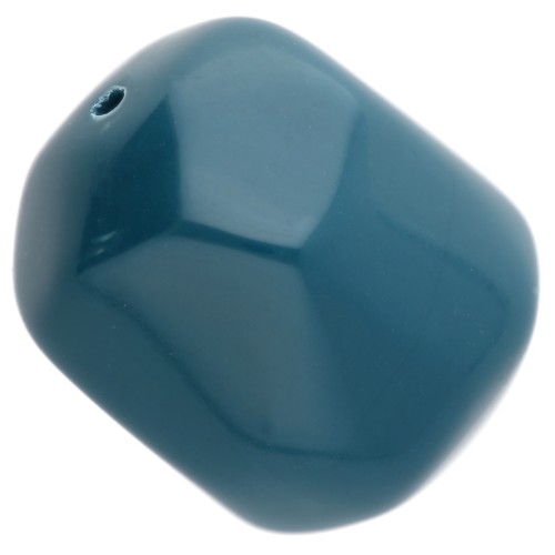 Cuenta irregular de resina opaca barroca 22x17 mm - Azul pavo real x1