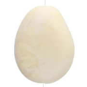 Cuenta plana irregular 25x20 mm en resina opaca - Crema jaspeado x1
