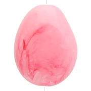 Perle plate irrégulière en résine translucide 25x20 mm - Rose foncé marbré x1
