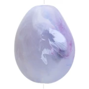 Cuenta de resina opaca irregular plana 25x20 mm - Gris glaciar jaspeado x1