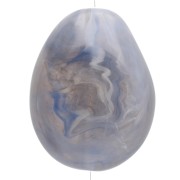 Cuenta plana irregular 25x20 mm en resina translúcida - Azul gris jaspeado x1