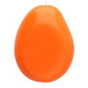 Cuenta plana irregular 25x20 mm en resina opaca - Naranja x1