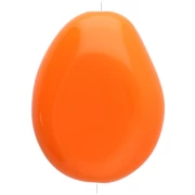 Cuenta plana irregular 25x20 mm en resina opaca - Naranja x1
