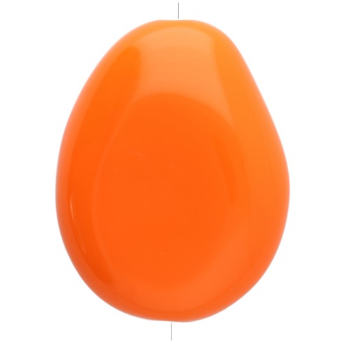Cuenta plana irregular 25x20 mm en resina opaca - Naranja x1