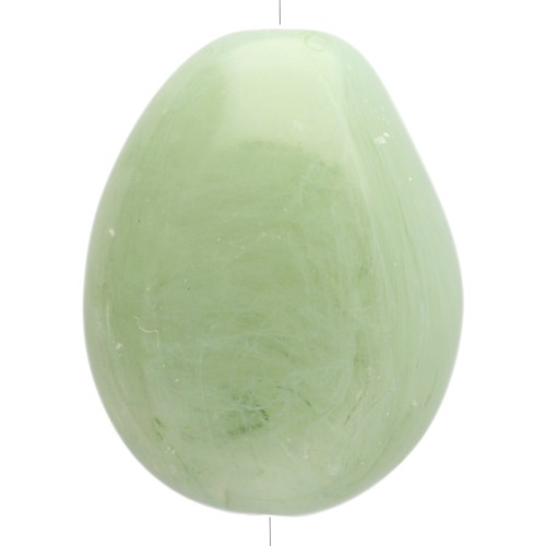 Cuenta plana irregular de resina translúcida 25x20 mm - Liquen jaspeado x1