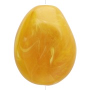 Cuenta plana irregular de resina translúcida 25x20 mm - Amarillo miel jaspeado x1|raw }}