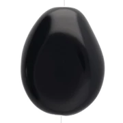 Cuenta plana irregular 25x20 mm en resina opaca - Negra x1