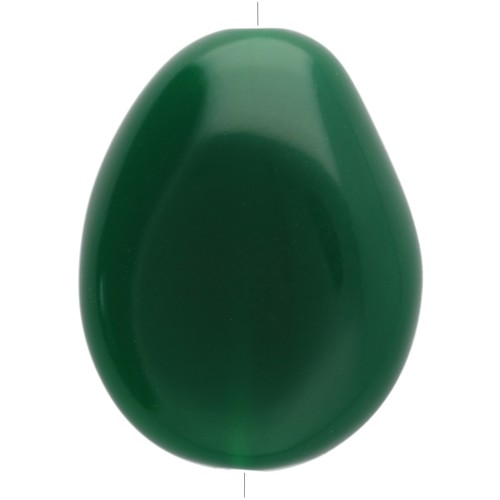 Cuenta plana irregular 25x20 mm en resina opaca - Verde esmeralda x1