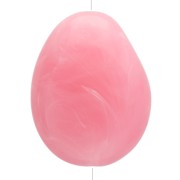 Cuenta plana irregular 22x17 mm en resina translúcida - Rosa oscuro jaspeado x1