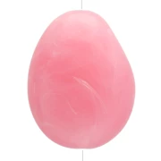 Cuenta plana irregular 22x17 mm en resina translúcida - Rosa oscuro jaspeado x1