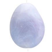 Cuenta de resina opaca irregular plana 22x17 mm - Gris glaciar jaspeado x1