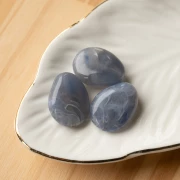 Cuenta plana irregular 22x17 mm en resina translúcida - Azul gris jaspeado x1