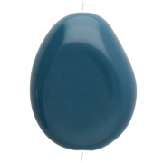 Cuenta plana irregular de resina opaca azul pavo real de 22x17 mm x1
