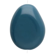 Cuenta plana irregular de resina opaca azul pavo real de 22x17 mm x1
