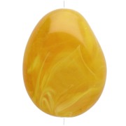 Cuenta de resina translúcida irregular plana 22x17 mm - Amarillo miel jaspeado x1