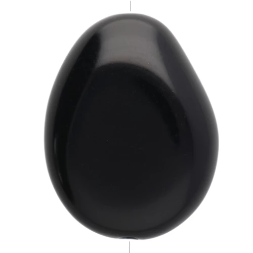 Cuenta de resina opaca irregular plana 22x17 mm - Negra x1