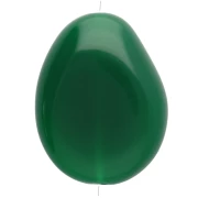 Cuenta de resina opaca irregular plana 22x17 mm - Verde esmeralda x1