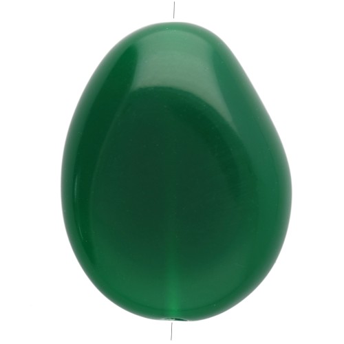 Cuenta de resina opaca irregular plana 22x17 mm - Verde esmeralda x1