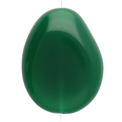 Cuenta de resina opaca irregular plana 22x17 mm - Verde esmeralda x1