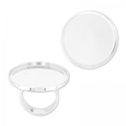 Anillo de láton Engaste fondo plano 30 mm plateado x1