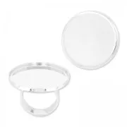 Anillo de láton Engaste fondo plano 30 mm plateado x1