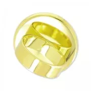 Anillo de láton Engaste fondo plano 25 mm dorado con oro fino x1