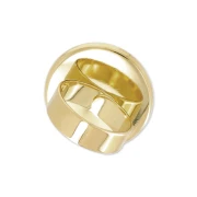 Anillo de latón con cabujón de base plana redonda de 20 mm - Dorado en oro fino x1