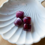 Cuentas de tubo de resina translúcida 16x14 mm - Granate jaspeado x4