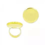 Anillo de láton Engaste fondo plano 18 mm Dorado con oro fino x1