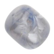 Tubo de resina translúcida 16x14 mm - Azul gris jaspeado x4