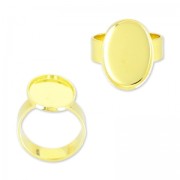 Anillo de láton Engaste fondo plano 18x13 mm Dorado con oro fino x1|raw }}
