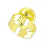 Anillo de láton Engaste fondo plano 18x13 mm Dorado con oro fino x1