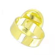 Anillo de láton Engaste fondo plano 18x13 mm Dorado con oro fino x1