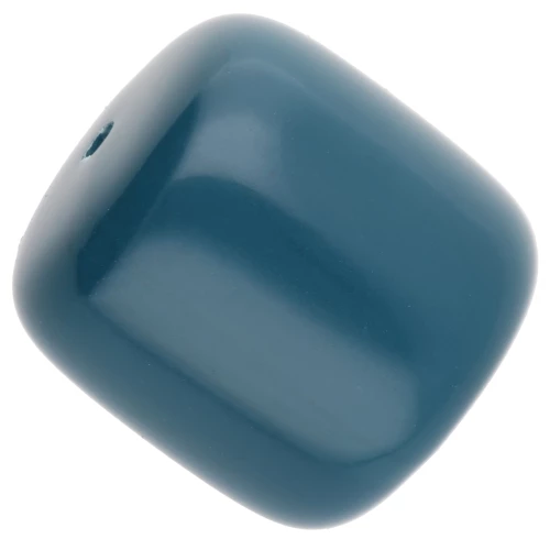Cuentas de tubo de resina opaca 16x14 mm - Azul pavo real x4