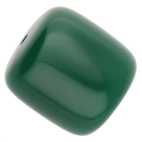 Cuentas de tubo de resina opaca 16x14 mm - Verde esmeralda x4