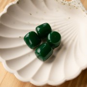 Cuentas de tubo de resina opaca 16x14 mm - Verde esmeralda x4