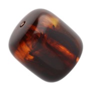 Cuentas de tubo de resina translúcida 12x11 mm - Ámbar jaspeado x6|raw }}