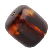 Cuentas de tubo de resina translúcida 12x11 mm - Ámbar jaspeado x6