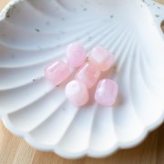 Cuentas tubulares 12x11 mm en resina translúcida - Rosa claro jaspeado x6