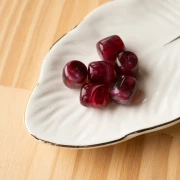 Cuentas de tubo de resina translúcida 12x11 mm - Granate jaspeado x6