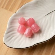 Cuentas de tubo de resina translúcida 12x11 mm - Rosa oscuro jaspeado x6