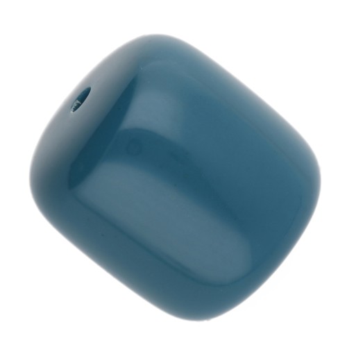 Cuentas de tubo de resina opaca 12x11 mm - Azul pavo real x6