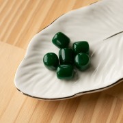 Cuentas de tubo de resina opaca 12x11 mm - Verde esmeralda x6