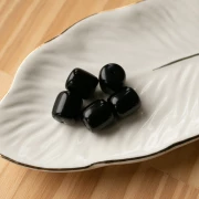 Cuentas de tubo de resina opaca 12x11 mm - Negro x6