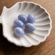 21x15 mm Cuenta con forma de oliva en resina opaca - Gris glaciar jaspeado x1