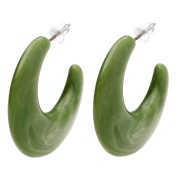 Pendientes de aro de resina opaca 35 mm - Caqui jaspeado x2|raw }}