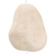 Cuenta plana irregular texturada 29x24 mm en resina opaca - Crema jaspeado x1|raw }}