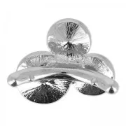 Cierre anillo soporte cabuchón 1122 para cordón vacío 4mm enchapado rodio