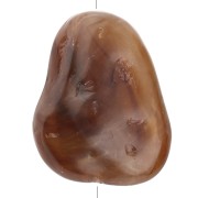 Cuenta plana irregular martillada 29x24mm en resina opaca - Marrón jaspeado - Crema x1|raw }}