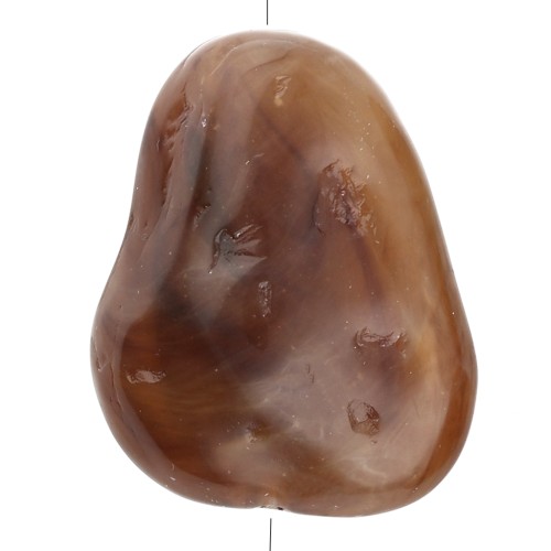 Cuenta plana irregular martillada 29x24mm en resina opaca - Marrón jaspeado - Crema x1